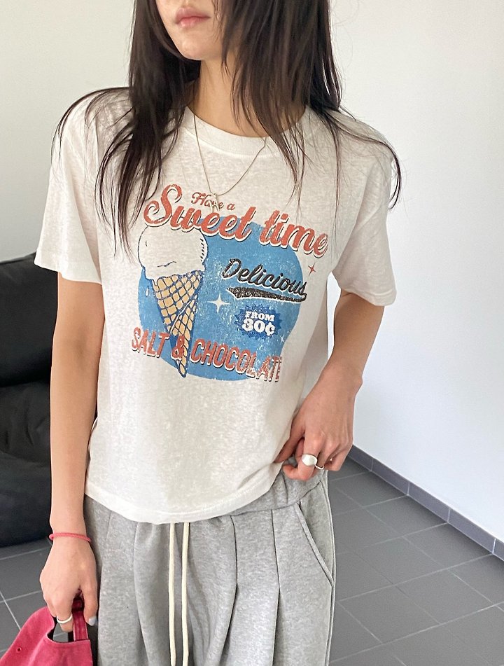 Diana - Korean Women Fashion - #womensfashion - Ice Cream Tee