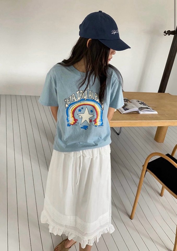 Diana - Korean Women Fashion - #womensfashion - Rainbow Tee