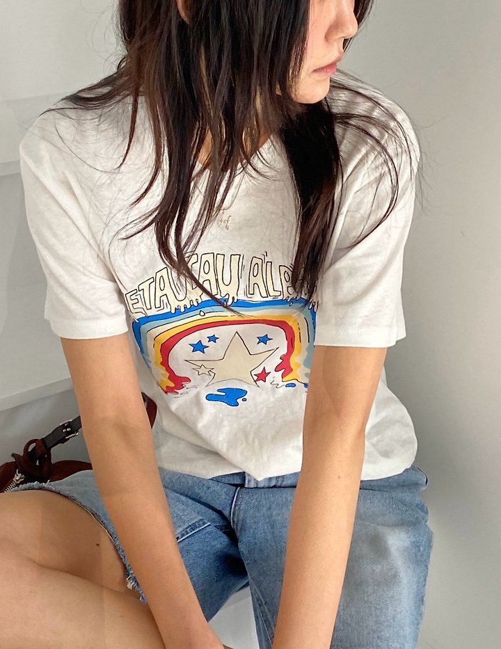 Diana - Korean Women Fashion - #womensfashion - Rainbow Tee - 11
