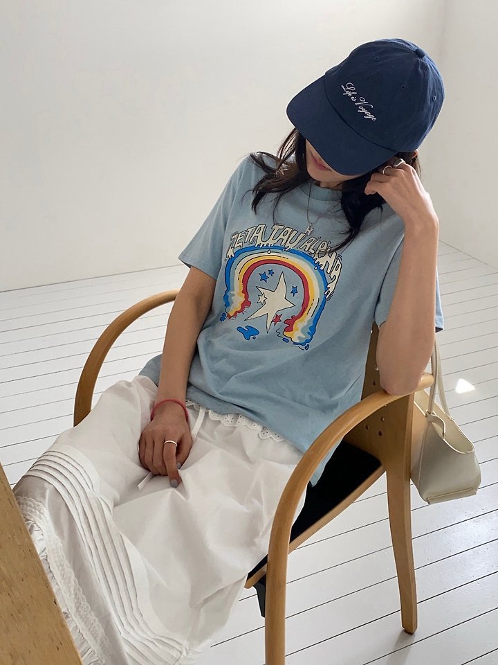 Diana - Korean Women Fashion - #womensfashion - Rainbow Tee - 5