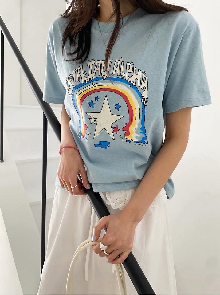 Diana - Korean Women Fashion - #womensfashion - Rainbow Tee - 7