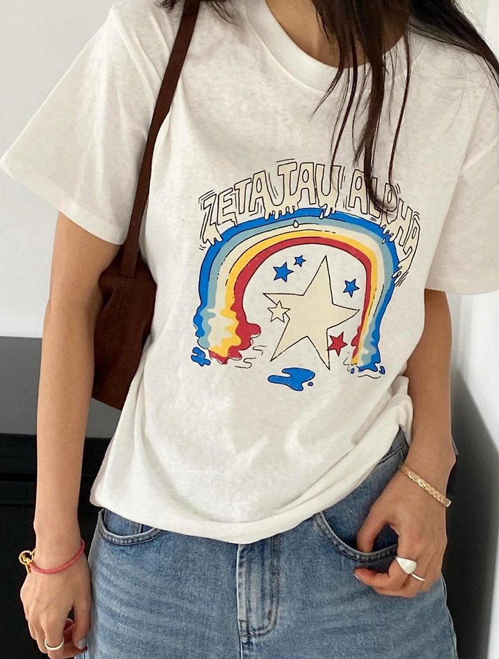 Diana - Korean Women Fashion - #womensfashion - Rainbow Tee - 9