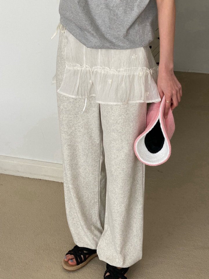 Diana - Korean Women Fashion - #womensfashion - Cream Terry Jogger Pants - 6