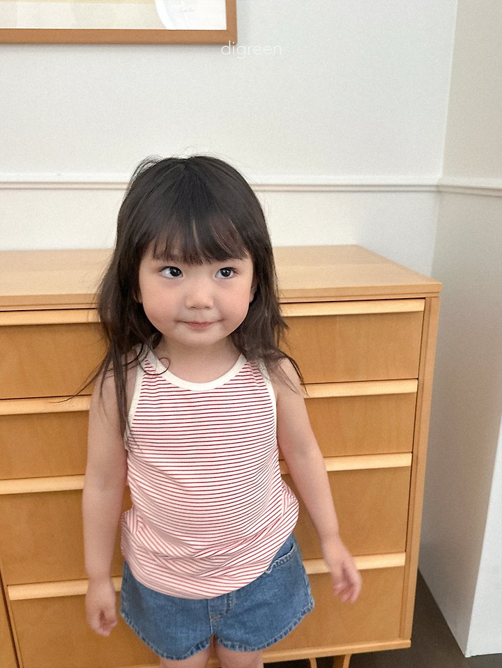 Digreen - Korean Children Fashion - #kidsshorts - Trip Sleeveless Tee - 8