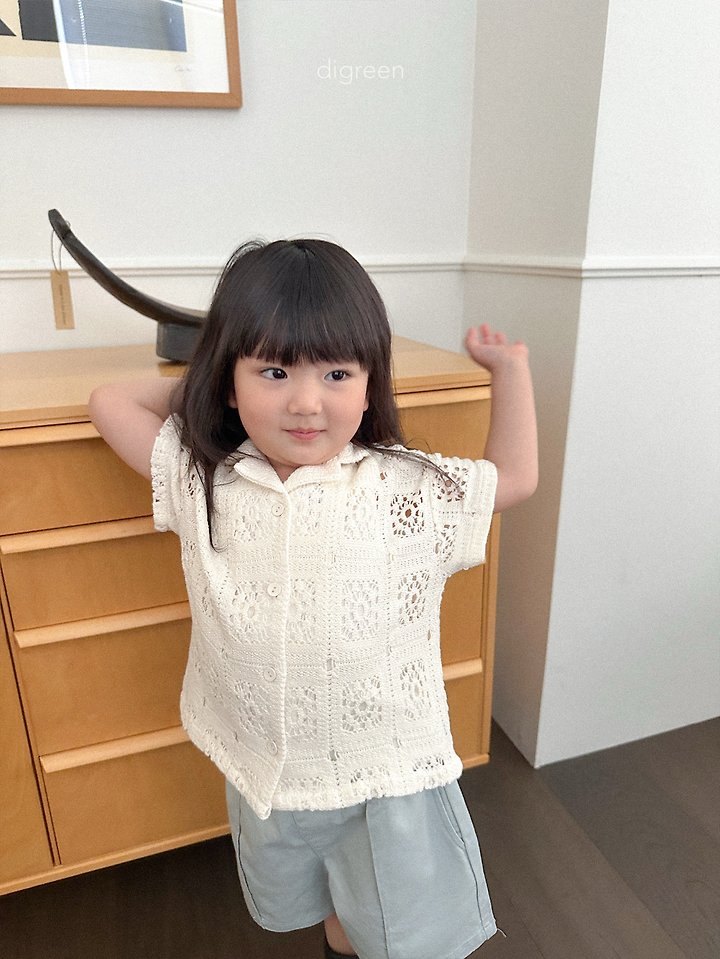 Digreen - Korean Children Fashion - #kidsshorts - Crochet Shirt - 9