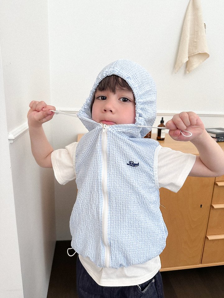 Digreen - Korean Children Fashion - #kidsstore - Milky Hooded Vest - 4