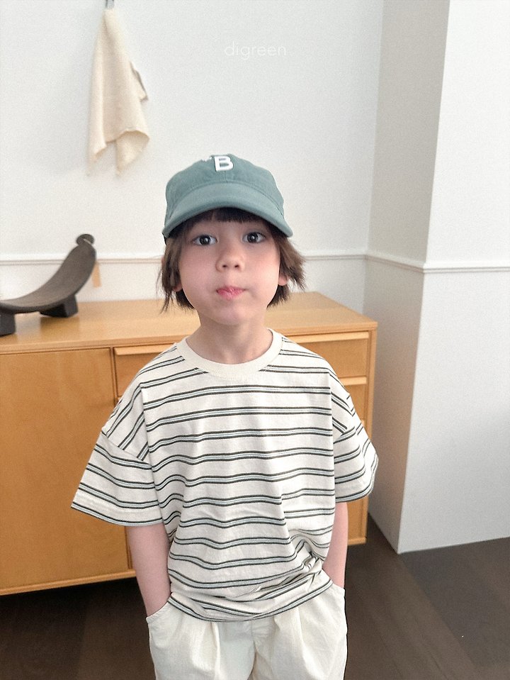 Digreen - Korean Children Fashion - #Kfashion4kids - Multi Stripe Short Sleeve Tee - 4