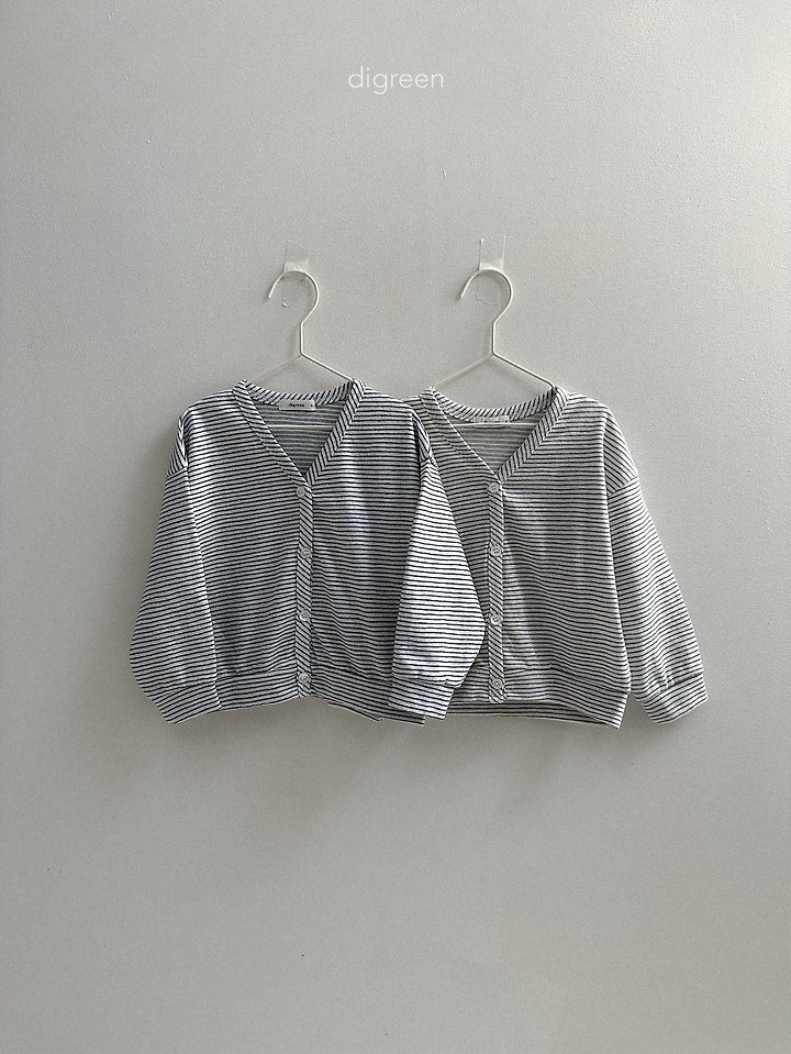 Digreen - Korean Children Fashion - #prettylittlegirls - Some Stripe Cardigan