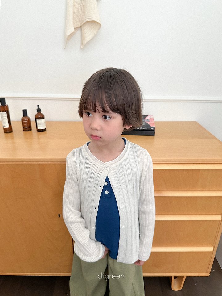Digreen - Korean Children Fashion - #todddlerfashion - Wiggly Ribbed Cardigan - 12