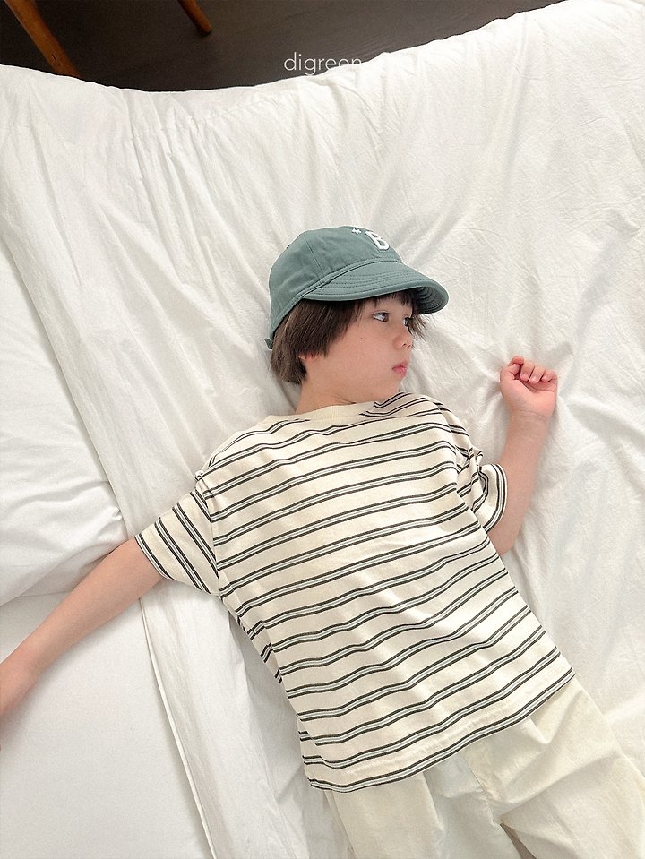 Digreen - Korean Children Fashion - #toddlerclothing - Multi Stripe Short Sleeve Tee - 9