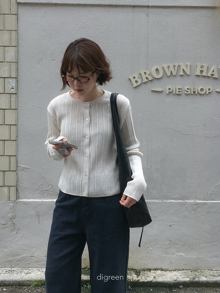 Digreen - Korean Women Fashion - #womensfashion - Wiggly Ribbed Cardigan (Mom) - 4