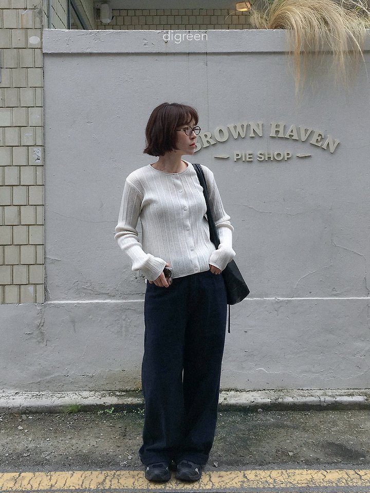 Digreen - Korean Women Fashion - #womensfashion - Wiggly Ribbed Cardigan (Mom) - 3