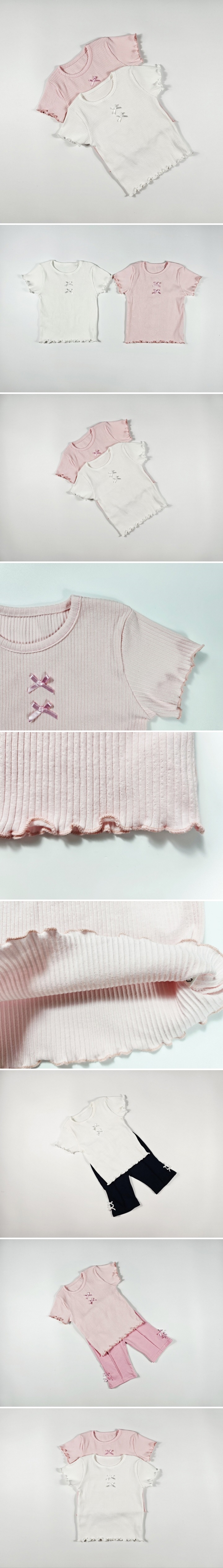 Dolphin - Korean Children Fashion - #minifashionista - Rib Ribbon Tee