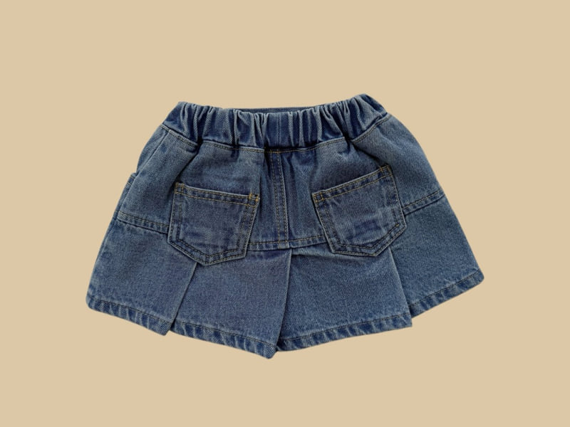 Dore Dore - Korean Children Fashion - #Kfashion4kids - Shirred Denim Skort - 2