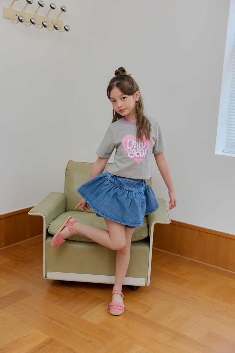 Dore Dore - Korean Children Fashion - #Kfashion4kids - Flare Denim Skort - 7
