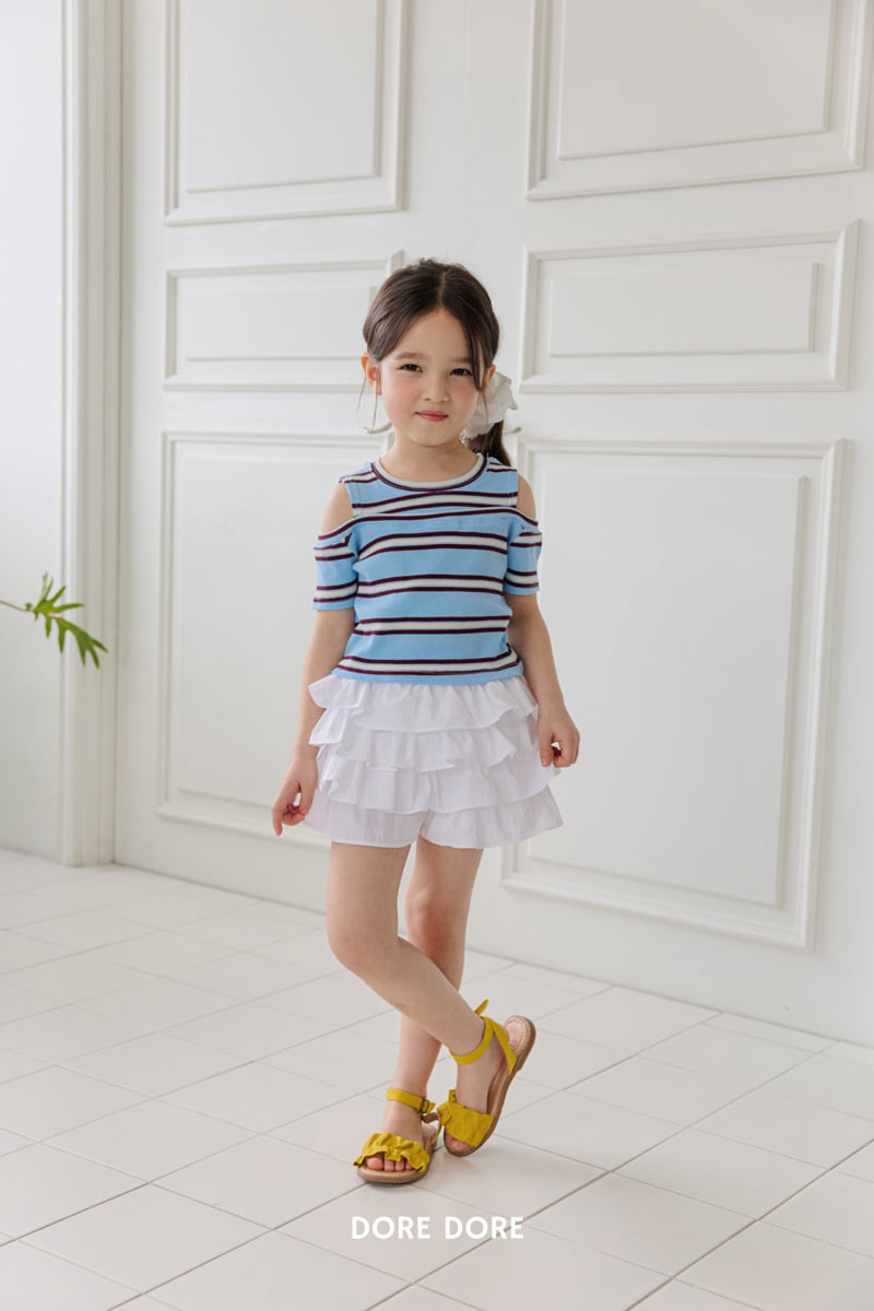 Dore Dore - Korean Children Fashion - #childofig - Stripe Shoulder Cut-Out Tee - 11