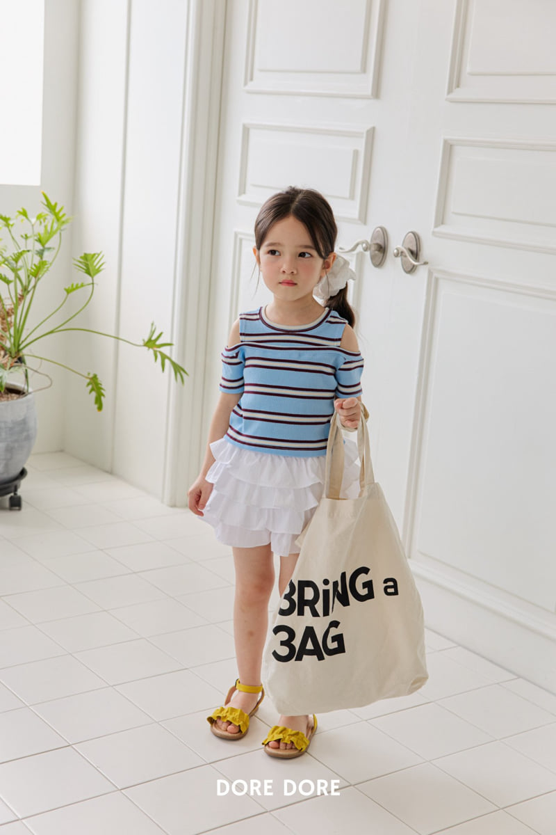 Dore Dore - Korean Children Fashion - #childofig - Stripe Shoulder Cut-Out Tee - 12