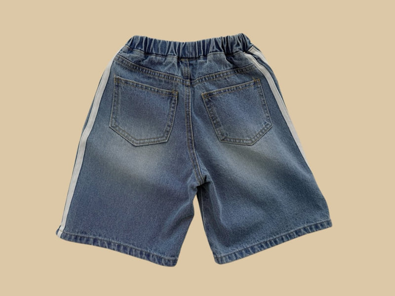 Dore Dore - Korean Children Fashion - #prettylittlegirls - Bermuda Double Line Denim Pants - 4