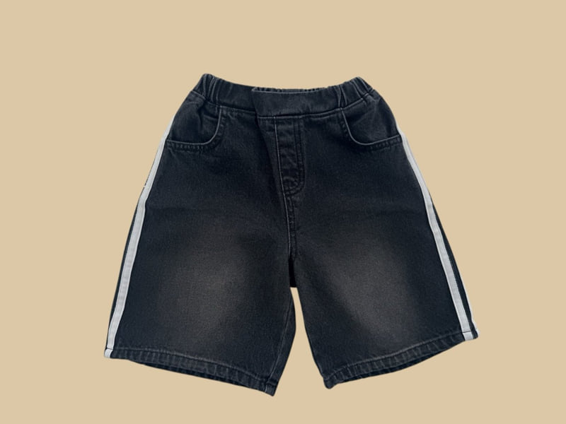 Dore Dore - Korean Children Fashion - #childofig - Bermuda Double Line Denim Pants - 5