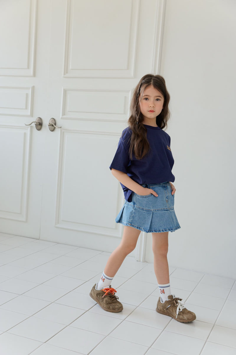 Dore Dore - Korean Children Fashion - #childrensboutique - Shirred Denim Skort - 10