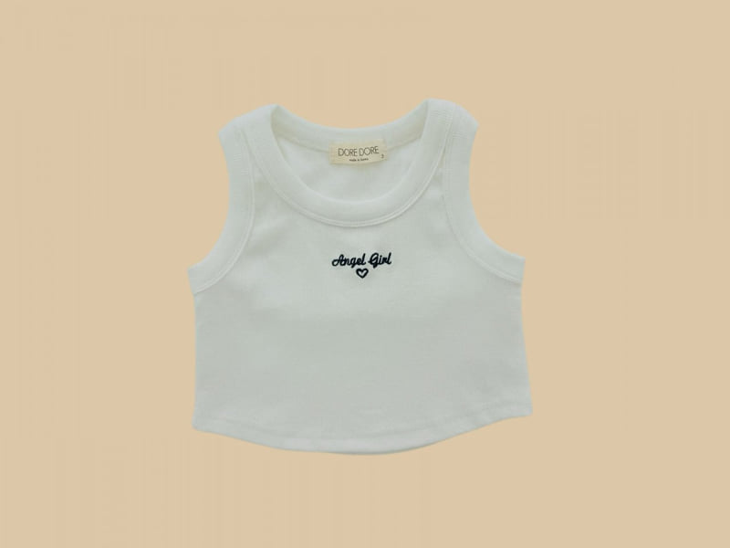 Dore Dore - Korean Children Fashion - #designkidswear - Embroidered Ribbed Sleeveless - 3