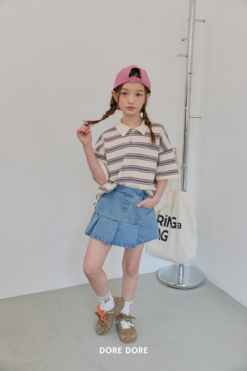 Dore Dore - Korean Children Fashion - #designkidswear - Stripe PK Collar Tee - 9