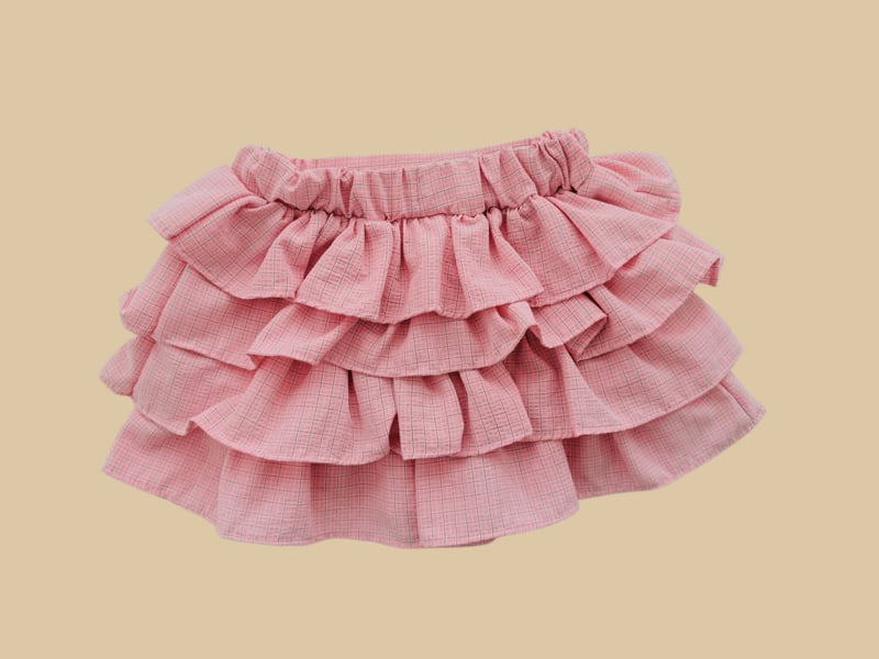 Dore Dore - Korean Children Fashion - #childrensboutique - 4-Tier Frill Skort (Check) - 4