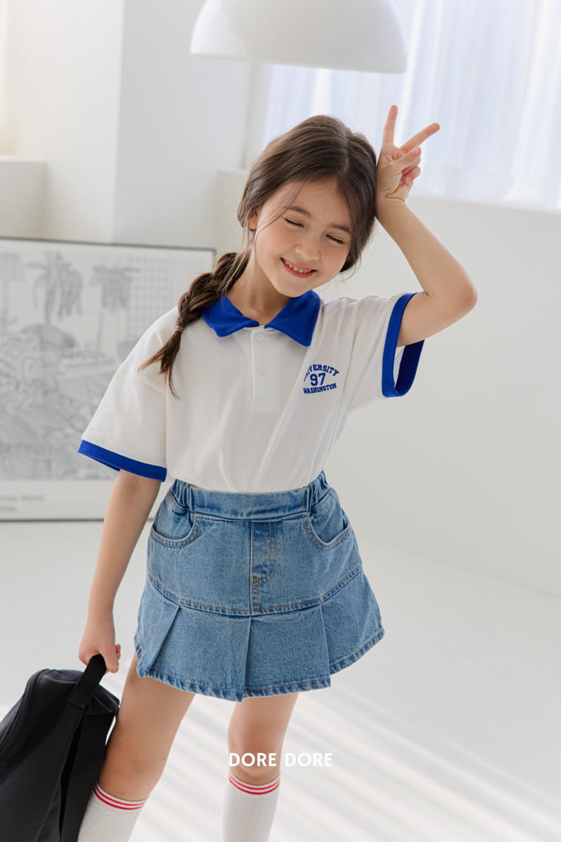 Dore Dore - Korean Children Fashion - #fashionkids - Color Block PK Collar Tee - 11