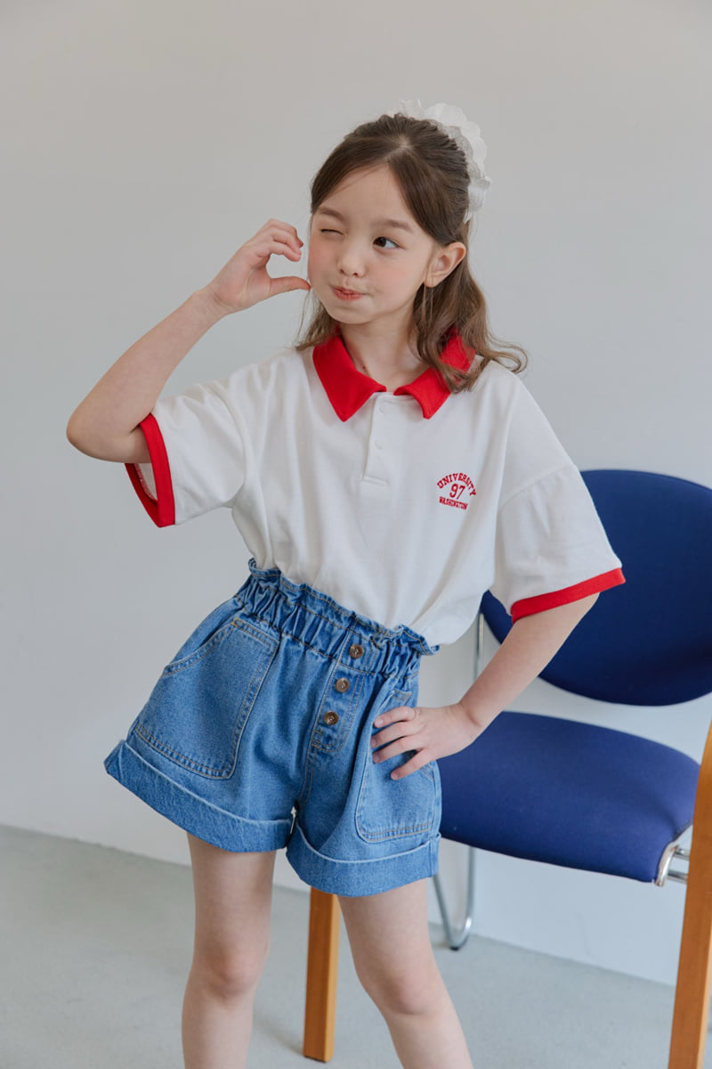 Dore Dore - Korean Children Fashion - #fashionkids - Color Block PK Collar Tee - 10