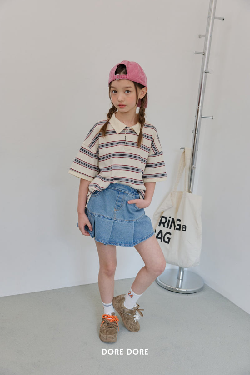 Dore Dore - Korean Children Fashion - #fashionkids - Stripe PK Collar Tee - 10