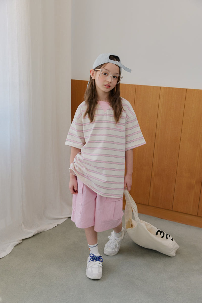 Dore Dore - Korean Children Fashion - #fashionkids - Triangle Embroidery Stripe Tee - 10