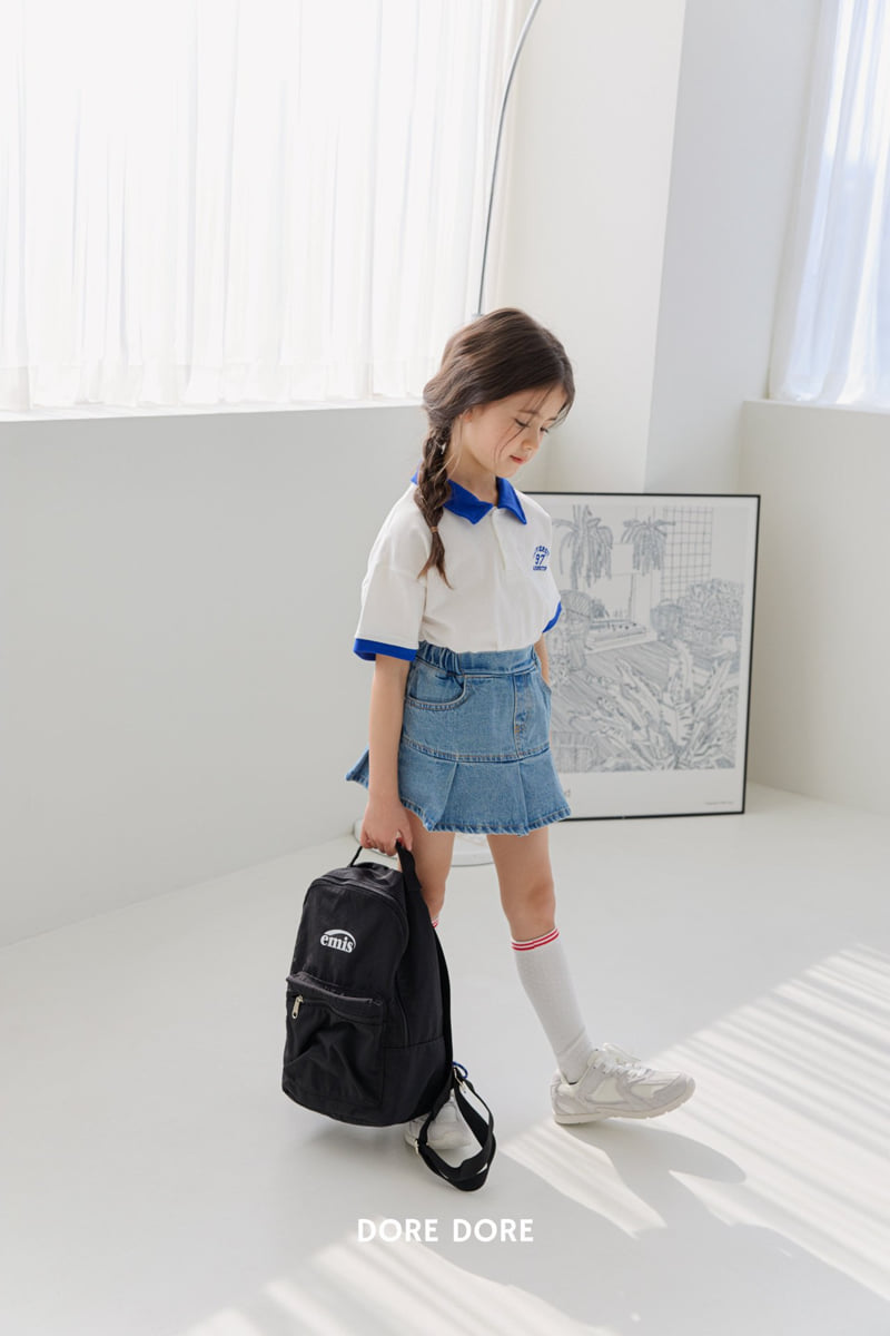 Dore Dore - Korean Children Fashion - #kidsshorts - Color Block PK Collar Tee - 12