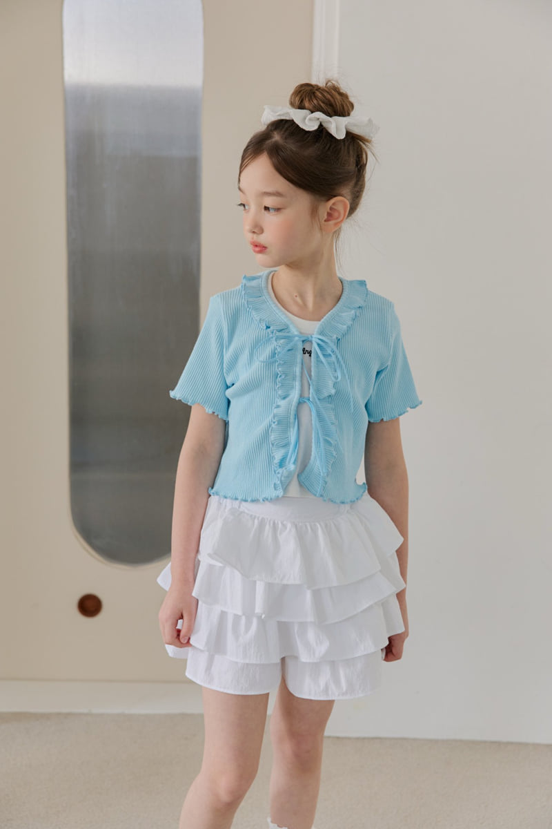 Dore Dore - Korean Children Fashion - #kidsstore - Frill Ribbed Cardigan - 10