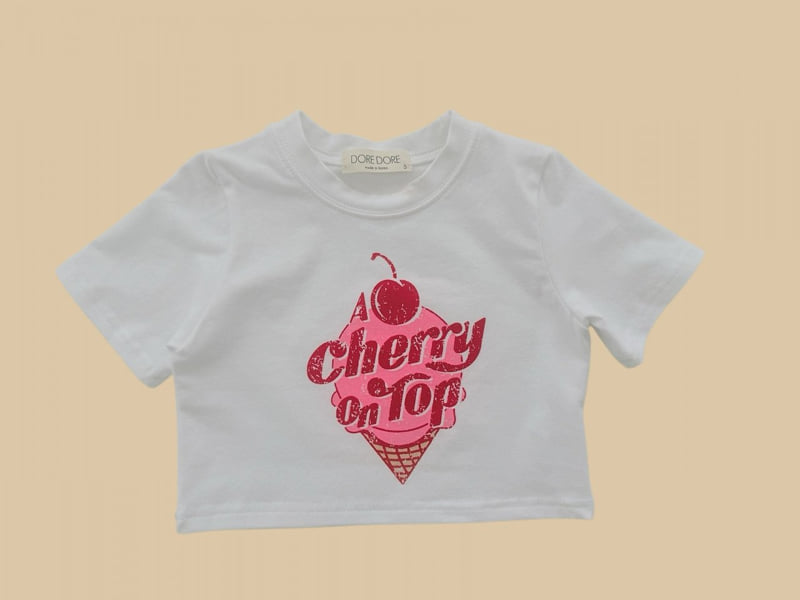 Dore Dore - Korean Children Fashion - #kidzfashiontrend - Cherry Crop Tee - 3