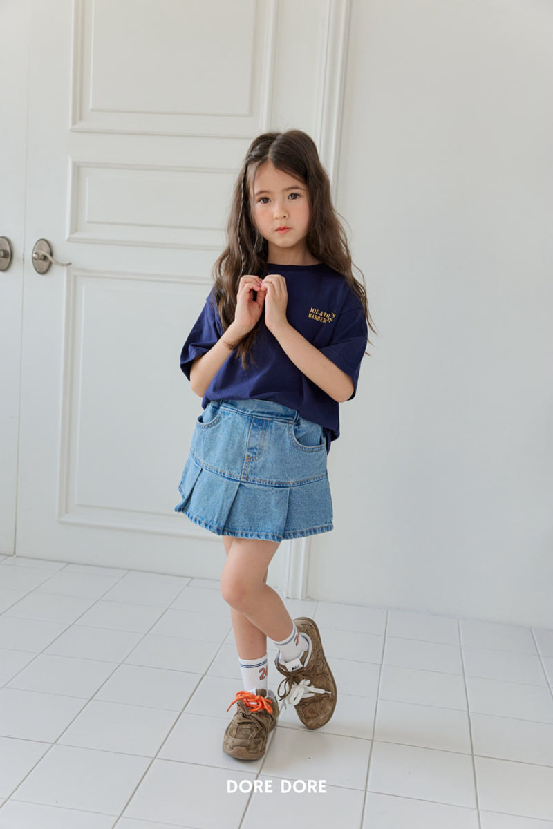 Dore Dore - Korean Children Fashion - #Kfashion4kids - Shirred Denim Skort - 4