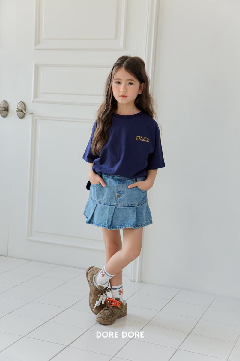Dore Dore - Korean Children Fashion - #magicofchildhood - Shirred Denim Skort - 5