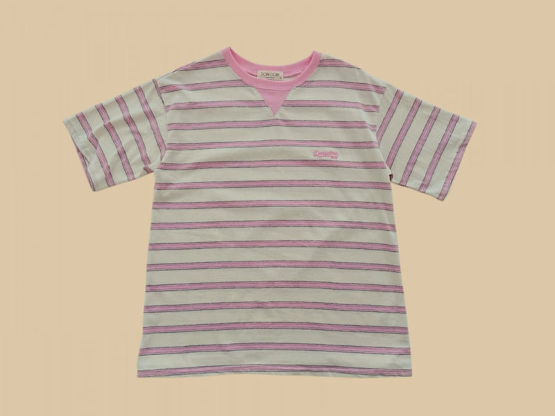 Dore Dore - Korean Children Fashion - #magicofchildhood - Triangle Embroidery Stripe Tee - 3