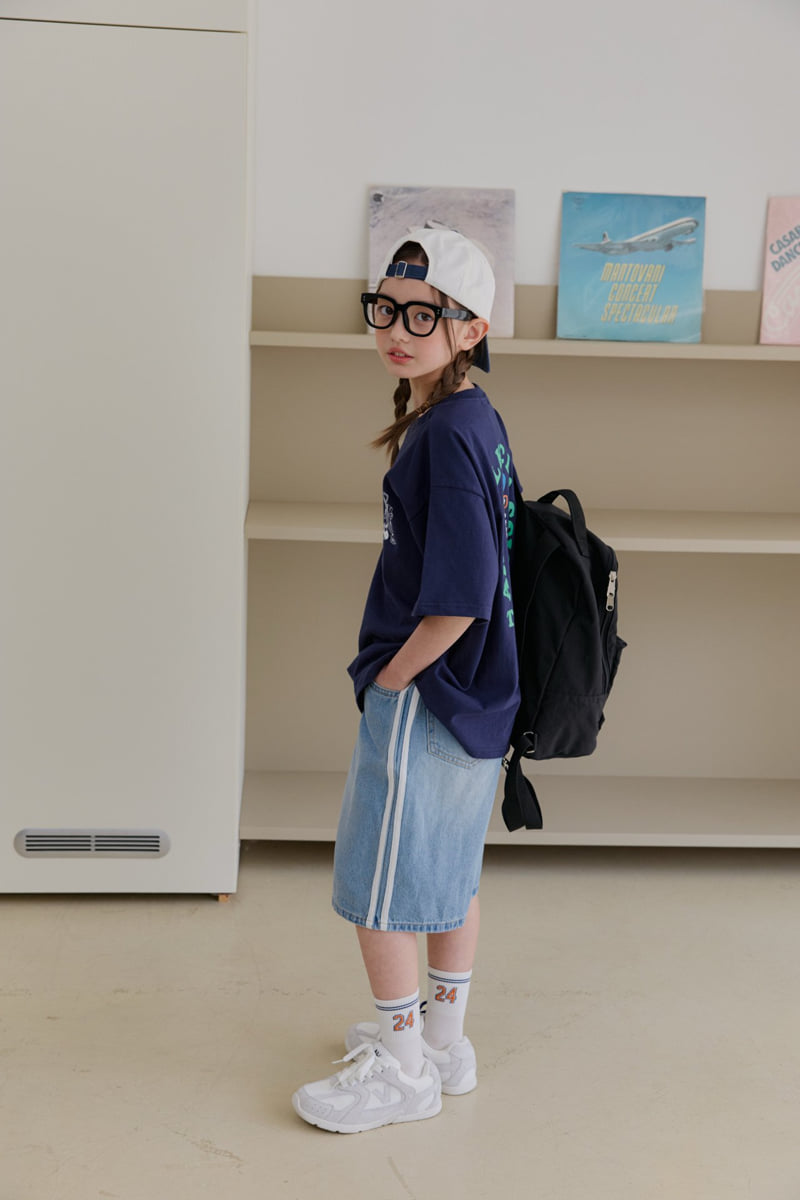 Dore Dore - Korean Children Fashion - #minifashionista - Bermuda Double Line Denim Pants