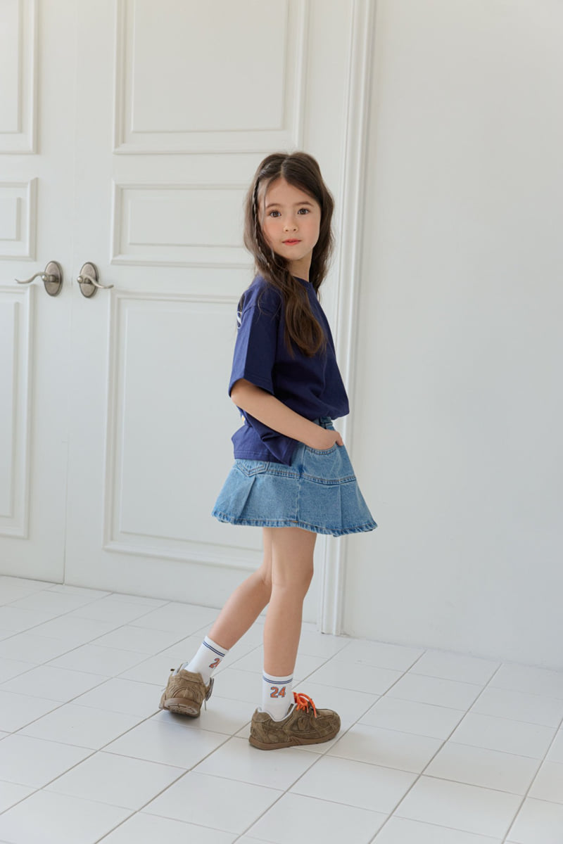 Dore Dore - Korean Children Fashion - #prettylittlegirls - Shirred Denim Skort - 7