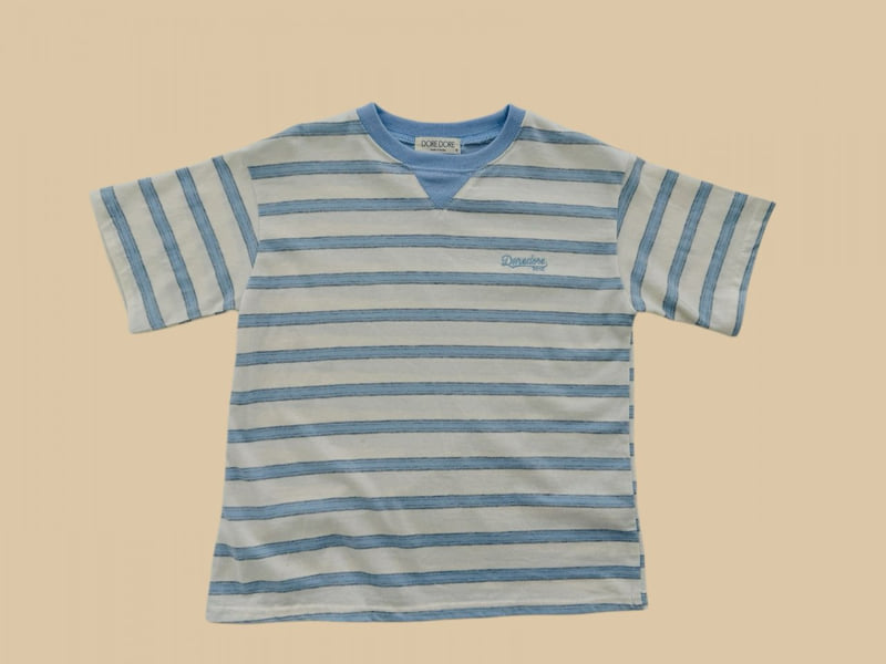 Dore Dore - Korean Children Fashion - #prettylittlegirls - Triangle Embroidery Stripe Tee - 5