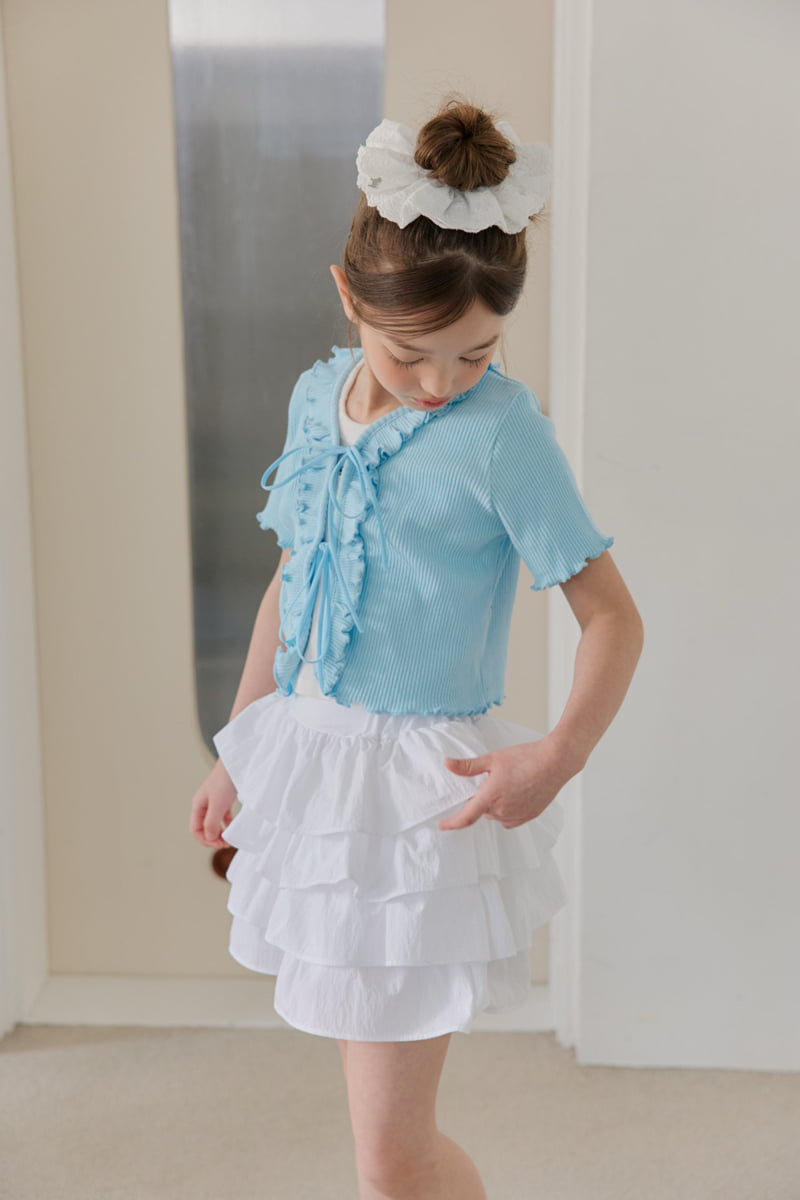 Dore Dore - Korean Children Fashion - #prettylittlegirls - Frill Ribbed Cardigan