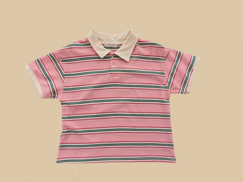 Dore Dore - Korean Children Fashion - #todddlerfashion - Stripe PK Collar Tee - 3