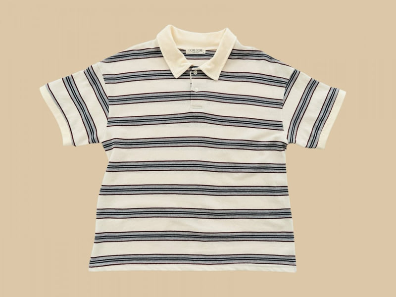 Dore Dore - Korean Children Fashion - #toddlerclothing - Stripe PK Collar Tee - 5