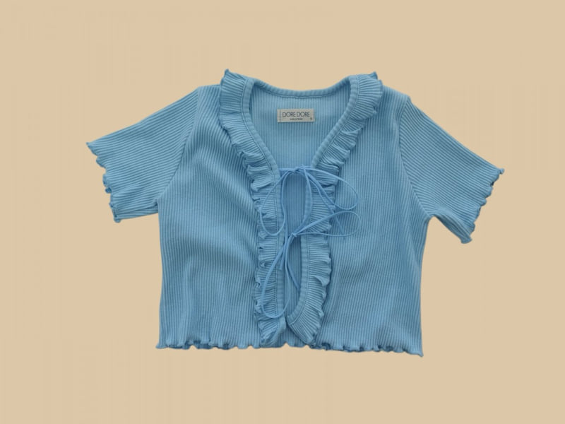 Dore Dore - Korean Children Fashion - #toddlerclothing - Frill Ribbed Cardigan - 3