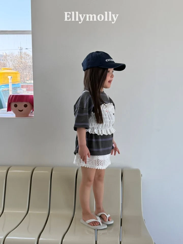 Ellymolly - Korean Children Fashion - #Kfashion4kids - Washed Stripe Box Tee - 8
