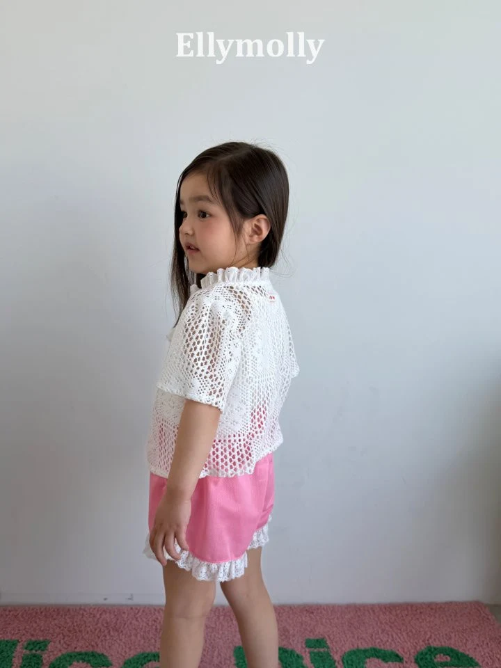 Ellymolly - Korean Children Fashion - #childofig - Rosy Crochet Blouse - 6