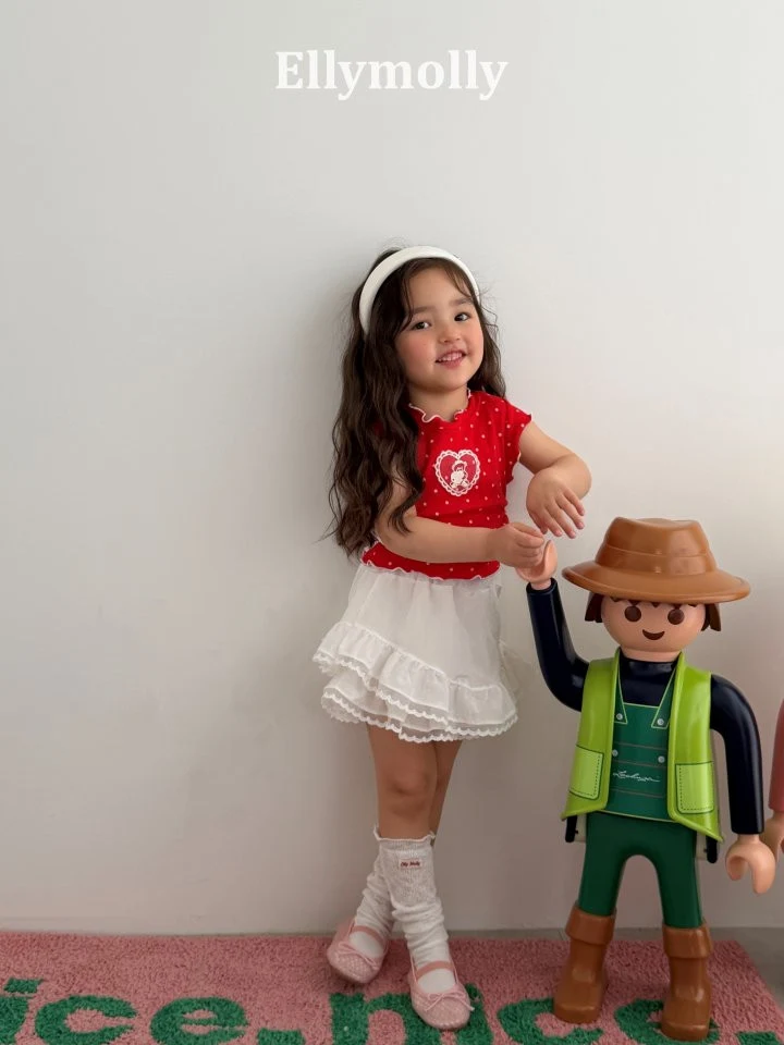 Ellymolly - Korean Children Fashion - #childrensboutique - Dot Mimi Shirring Tee - 10