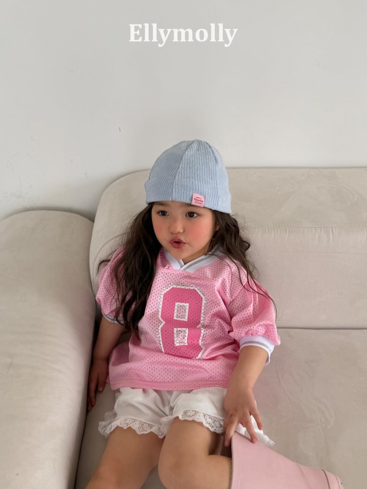 Ellymolly - Korean Children Fashion - #childofig - Mesh Puff V-Neck Tee - 4