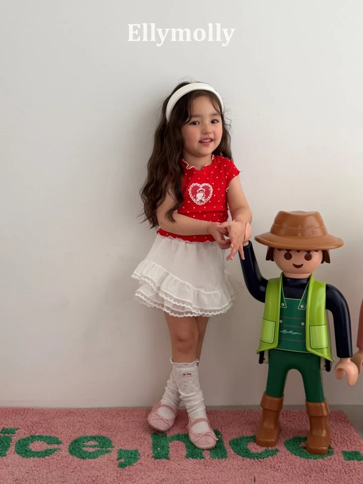 Ellymolly - Korean Children Fashion - #designkidswear - Dot Mimi Shirring Tee - 11