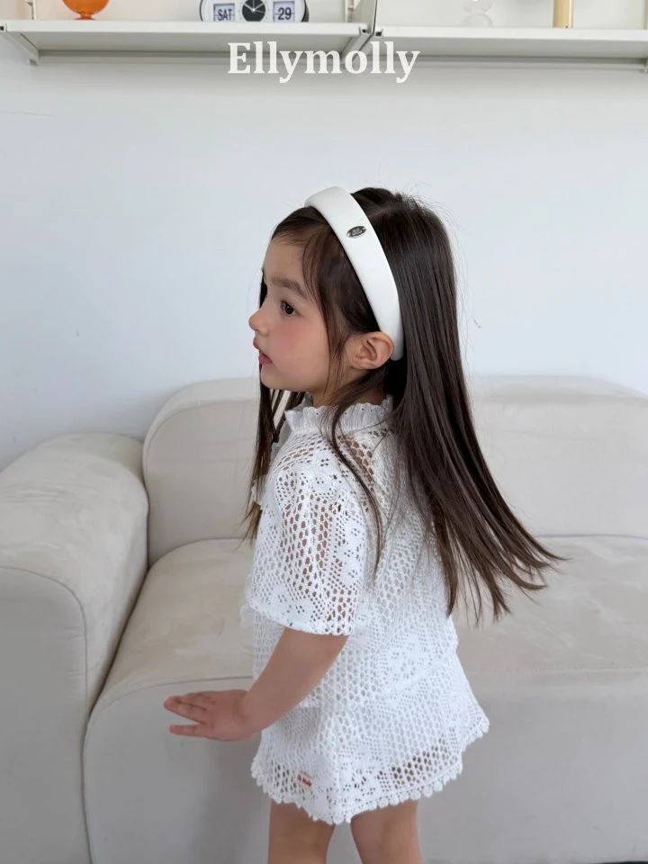 Ellymolly - Korean Children Fashion - #designkidswear - Rosy Crochet Blouse - 8